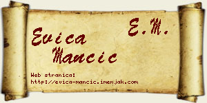 Evica Mančić vizit kartica